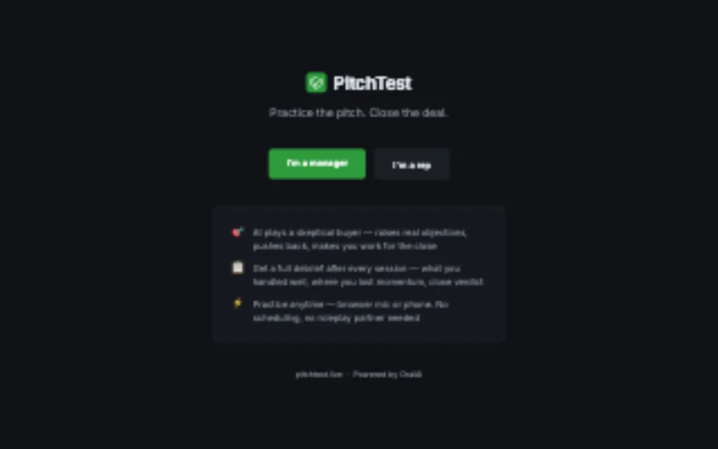 PitchTest website preview