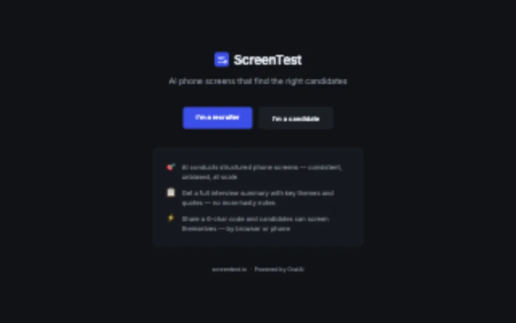 ScreenTest website preview